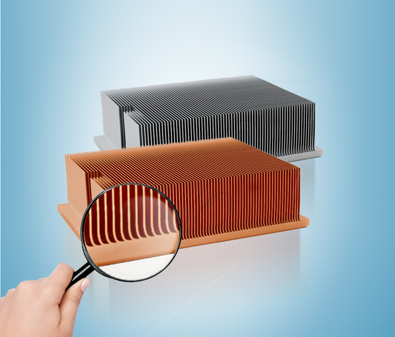 copper and aluminum skived heat sink