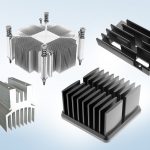 A custom cold forged radiator of different shapes in a light blue background