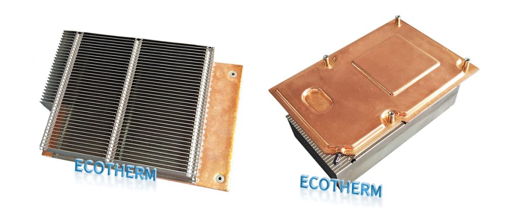 Zippered heat sink with copper vapor chamber