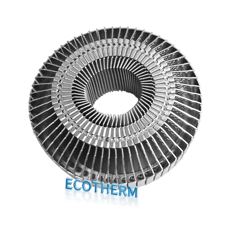 zippered fin round aluminum copper heat sink heatsink