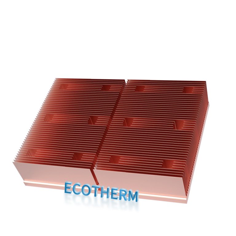 pure copper skiving fin heat sink customized