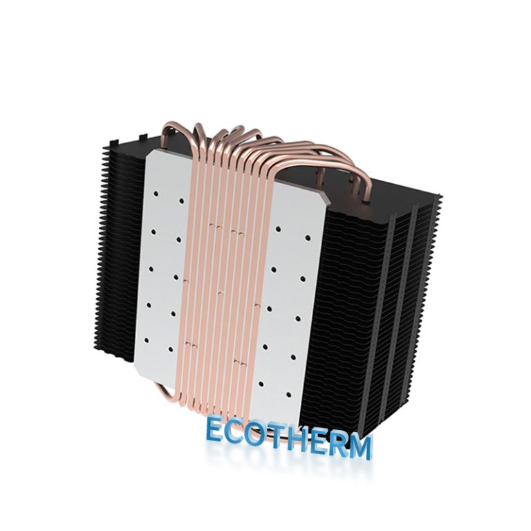 aluminum plate with heat pipe heat sinl zippered fin