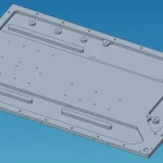 3D CAD model of aluminum friction stir welded liquid cold plate for electric vehicle charger