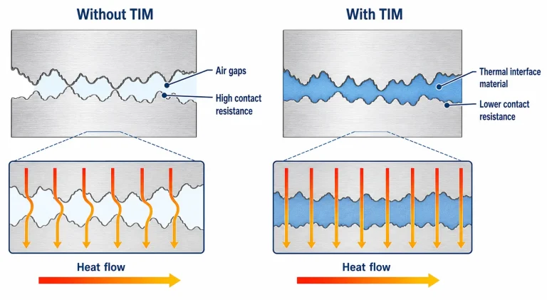 High-power IGBT module mounted on a liquid cold plate through a thermal interface material
