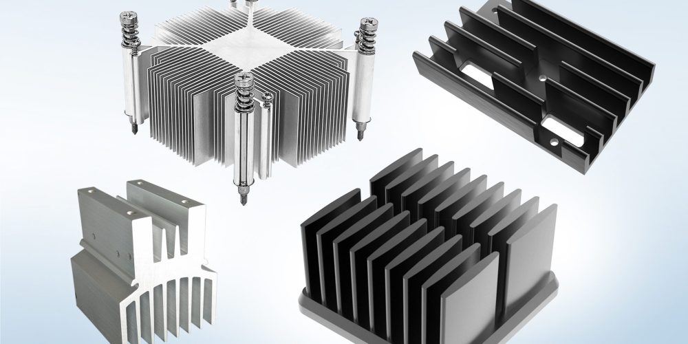 A custom cold forged radiator of different shapes in a light blue background